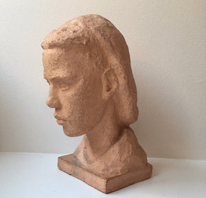 Skulptur Byst Kvinna i Keramik