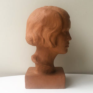 Skulptur Byst kvinna i Keramik