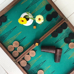 Franskt Vintage Jätte Backgammon / Schack