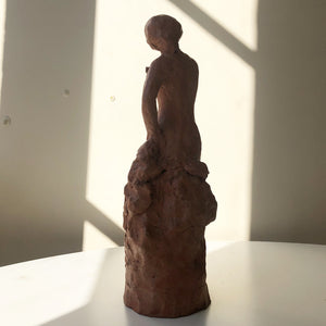 Spansk Skulptur Kvinna i Keramik