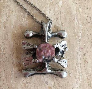 Vintagesmycke med Rosa Sten / Halsband 60- tal
