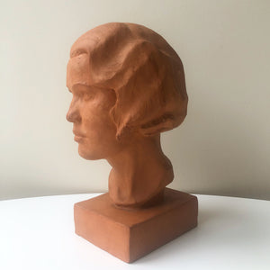 Skulptur Byst kvinna i Keramik