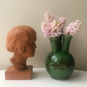 Skulptur Byst kvinna i Keramik