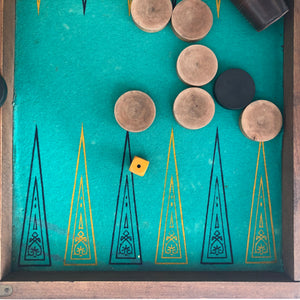 Franskt Vintage Jätte Backgammon / Schack