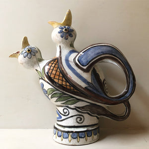 Grekisk Antik Fågelvas / Skulptur i Keramik