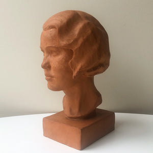Skulptur Byst kvinna i Keramik