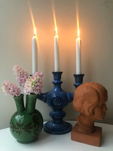 Blå Ljusstake i keramik