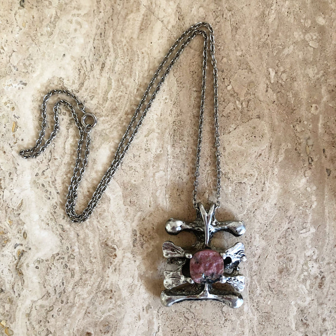 Vintagesmycke med Rosa Sten / Halsband 60- tal