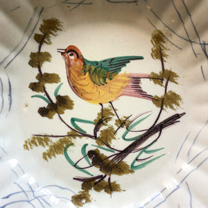 Fransk Keramikskål med fågel