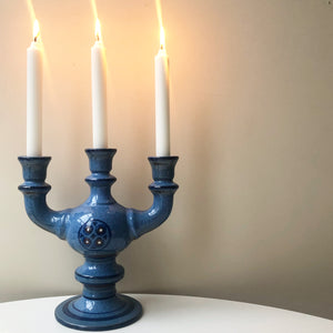 Blå Ljusstake i keramik