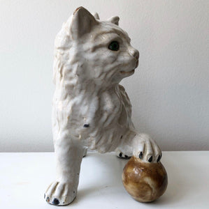 Fransk Jättekatt Skulptur från Normandy / Bavent 20-tal