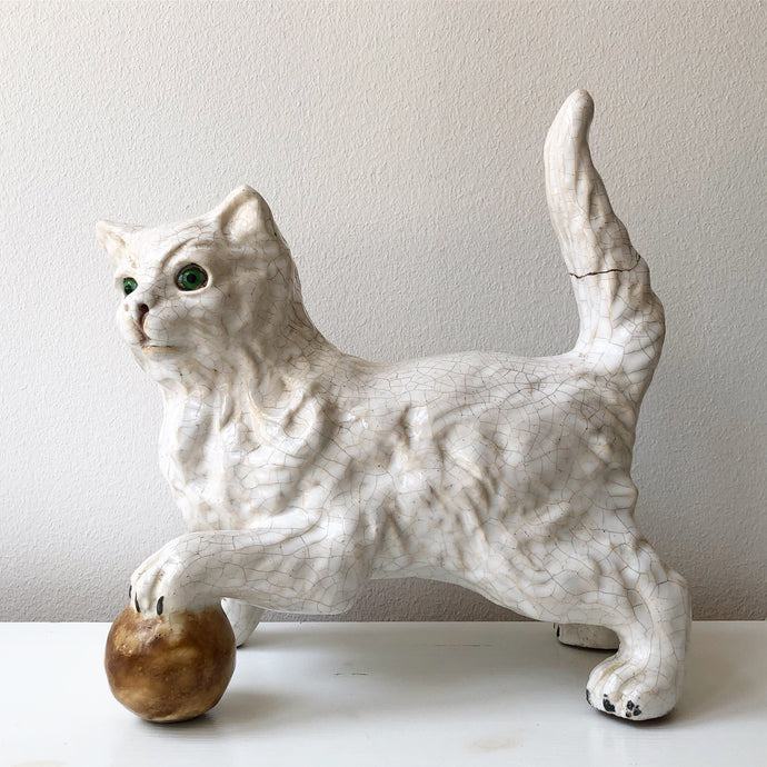 Fransk Jättekatt Skulptur från Normandy / Bavent 20-tal
